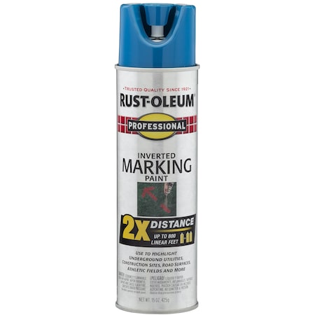 Rust-Oleum Inverted Marking Paint, 15 Oz, Caution Blue